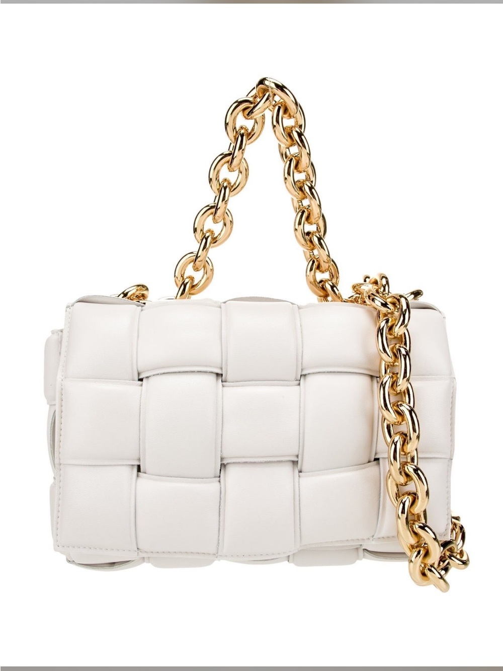 Bottega Veneta Padded Cassette Off White with Gold Chain